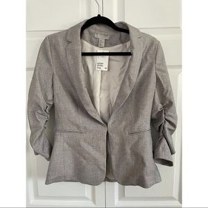 Light Gray Blazer With Ruffles Sleeves